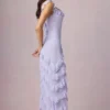Rochie asimetrică cu volane și șireturi Hera în culoarea liliac Rochie asimetrică cu volane și șireturi Hera în culoarea liliac