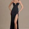 Rochie bralette din satin Fleurine cu ornamente, în negru Rochie bralette din satin Fleurine cu ornamente, în negru