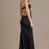 Rochie bralette din satin Fleurine cu ornamente, în negru Rochie bralette din satin Fleurine cu ornamente, în negru