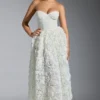 Rochie corset cu aplicații florale Camellia, albă Rochie corset cu aplicații florale Camellia, albă