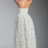 Rochie corset cu aplicații florale Camellia, albă Rochie corset cu aplicații florale Camellia, albă