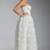 Rochie corset cu aplicații florale Camellia, albă Rochie corset cu aplicații florale Camellia, albă