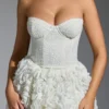 Rochie corset cu aplicații florale Camellia, albă Rochie corset cu aplicații florale Camellia, albă