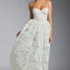 Rochie corset cu aplicații florale Camellia, albă Rochie corset cu aplicații florale Camellia, albă