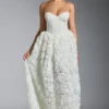 Rochie corset cu aplicații florale Camellia, albă Rochie corset cu aplicații florale Camellia, albă