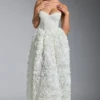 Rochie corset cu aplicații florale Camellia, albă Rochie corset cu aplicații florale Camellia, albă