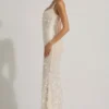Rochie corset cu decolteu rotund și aplicații decorative Vasanta, albă Rochie corset cu decolteu rotund și aplicații decorative Vasanta, albă