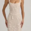 Rochie corset cu decolteu rotund și aplicații decorative Vasanta, albă Rochie corset cu decolteu rotund și aplicații decorative Vasanta, albă