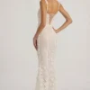 Rochie corset cu decolteu rotund și aplicații decorative Vasanta, albă Rochie corset cu decolteu rotund și aplicații decorative Vasanta, albă