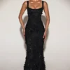 Rochie corset cu decolteu rotund și aplicații ornamentale Vasanta, negru Rochie corset cu decolteu rotund și aplicații ornamentale Vasanta, negru