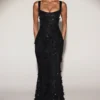 Rochie corset cu decolteu rotund și aplicații ornamentale Vasanta, negru Rochie corset cu decolteu rotund și aplicații ornamentale Vasanta, negru