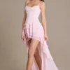 Rochie corset cu guler înalt și ornamente Arlette Premium, în roz pal Rochie corset cu guler înalt și ornamente Arlette Premium, în roz pal