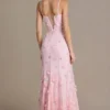 Rochie corset cu ornamente Aurelia în roz pal