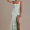 Rochie corset cu ornamente Aurelia în verde salvie Rochie corset cu ornamente Aurelia în verde salvie