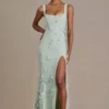 Rochie corset cu ornamente Aurelia în verde salvie Rochie corset cu ornamente Aurelia în verde salvie