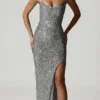 Rochie corset cu ornamente Jasella în argintiu Rochie corset cu ornamente Jasella în argintiu