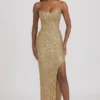 Rochie corset cu ornamente Jasella în culoarea auriu Rochie corset cu ornamente Jasella în culoarea auriu