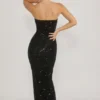 Rochie corset cu ornamente Jasella, negru