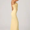 Rochie corset cu volane și ornamente Robina, galben