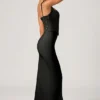 Rochie corset cu volane și ornamente Robina, negru
