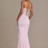 Rochie corset din dantelă împodobită Beatrix Premium, în roz pal Rochie corset din dantelă împodobită Beatrix Premium, în roz pal