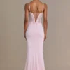 Rochie corset din dantelă împodobită Beatrix Premium, în roz pal Rochie corset din dantelă împodobită Beatrix Premium, în roz pal