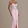 Rochie corset din dantelă împodobită Beatrix Premium, în roz pal Rochie corset din dantelă împodobită Beatrix Premium, în roz pal