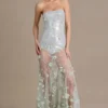 Rochie corset din tul cu ornamente Estella, verde salvie Rochie corset din tul cu ornamente Estella, verde salvie