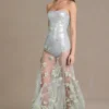Rochie corset din tul cu ornamente Estella, verde salvie Rochie corset din tul cu ornamente Estella, verde salvie