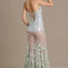Rochie corset din tul cu ornamente Estella, verde salvie Rochie corset din tul cu ornamente Estella, verde salvie