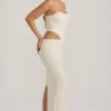 Rochie corset drapată cu decupaje și ornamente Saphira, alb Rochie corset drapată cu decupaje și ornamente Saphira, alb