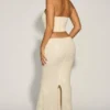 Rochie corset drapată cu decupaje și ornamente Saphira, alb Rochie corset drapată cu decupaje și ornamente Saphira, alb