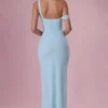 Rochie corset drapată din plasă Naelle, culoare aqua deschis Rochie corset drapată din plasă Naelle, culoare aqua deschis