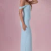 Rochie corset drapată din plasă Naelle, culoare aqua deschis Rochie corset drapată din plasă Naelle, culoare aqua deschis