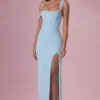 Rochie corset drapată din plasă Naelle, culoare aqua deschis Rochie corset drapată din plasă Naelle, culoare aqua deschis