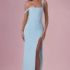 Rochie corset drapată din plasă Naelle, culoare aqua deschis Rochie corset drapată din plasă Naelle, culoare aqua deschis