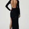 Rochie cu spate decupat și ornamente Leonie, negru Rochie cu spate decupat și ornamente Leonie, negru