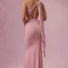 Rochie de domnișoară de onoare Annelise din jersey, roz pudrat
