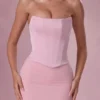 Rochie de domnișoară de onoare Avielle din satin, în nuanța roz pudră Rochie de domnișoară de onoare Avielle din satin, în nuanța roz pudră