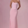 Rochie de domnișoară de onoare Avielle din satin, în nuanța roz pudră Rochie de domnișoară de onoare Avielle din satin, în nuanța roz pudră