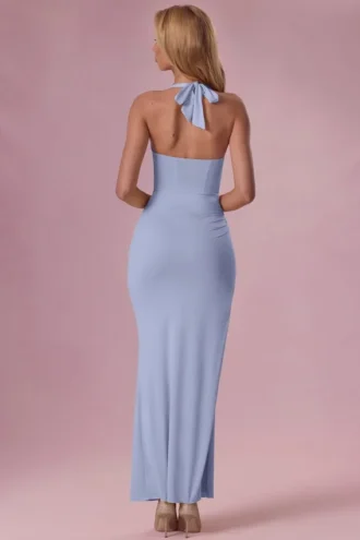 Rochie de domnișoară de onoare cu corset din jersey Olivette, în albastru pudră Rochie de domnișoară de onoare cu corset din jersey Olivette, în albastru pudră