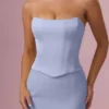 Rochie de domnișoară de onoare cu corset din satin Avielle în albastru pudră Rochie de domnișoară de onoare cu corset din satin Avielle în albastru pudră
