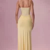 Rochie de domnișoară de onoare Rosina din plasă drapată, în culoarea galben unt Rochie de domnișoară de onoare Rosina din plasă drapată, în culoarea galben unt