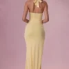 Rochie de domnișoară de onoare tip corset din jersey Olivette, în nuanța Butter Yellow Rochie de domnișoară de onoare tip corset din jersey Olivette, în nuanța Butter Yellow