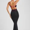 Rochie de seară Bella cu decupaje și borduri contrastante, în culoarea neagră