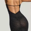 Rochie de seară Colmar cu decolteu adânc și ornamente, negru