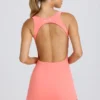 Rochie de tenis Soft Active cu spate decupat, culoare coral
