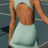 Rochie de tenis Soft Active cu spate decupat, în culoarea Aqua