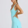 Rochie de tenis Soft Active cu spate decupat, în culoarea Aqua