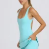 Rochie de tenis Soft Active cu spate decupat, în culoarea Aqua
